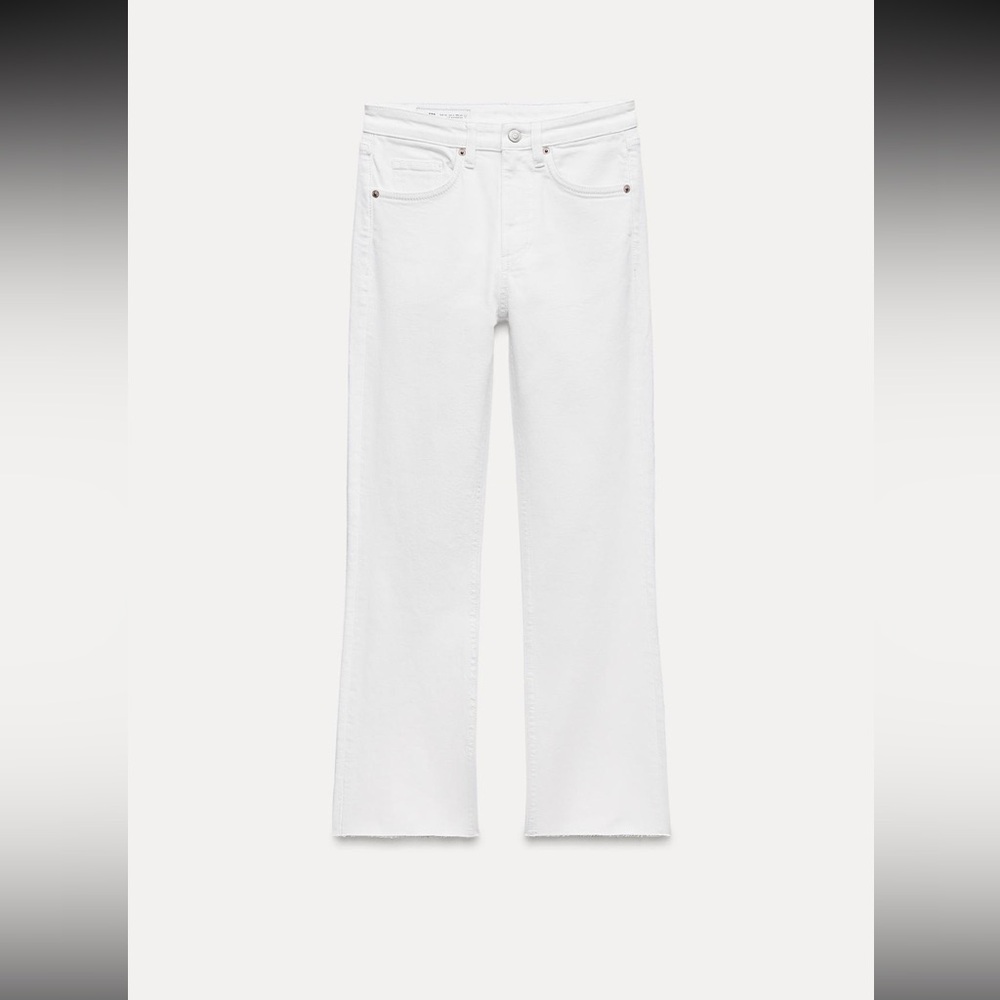 Zara Flared Cropped High Waist Jeans
